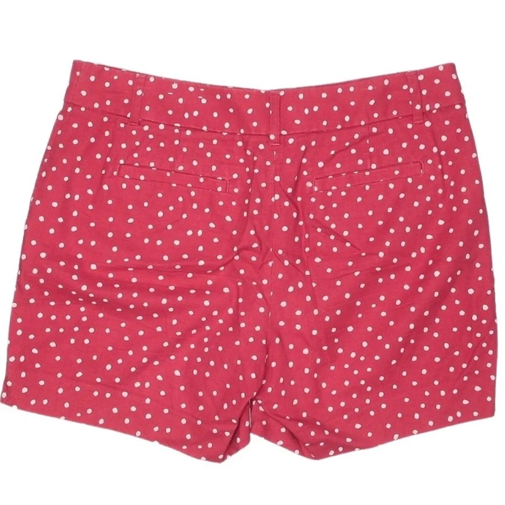 J. Crew Pink & White Polka-dot, Linen & Cotton Blend Shorts, Sz 4/Small. EUC